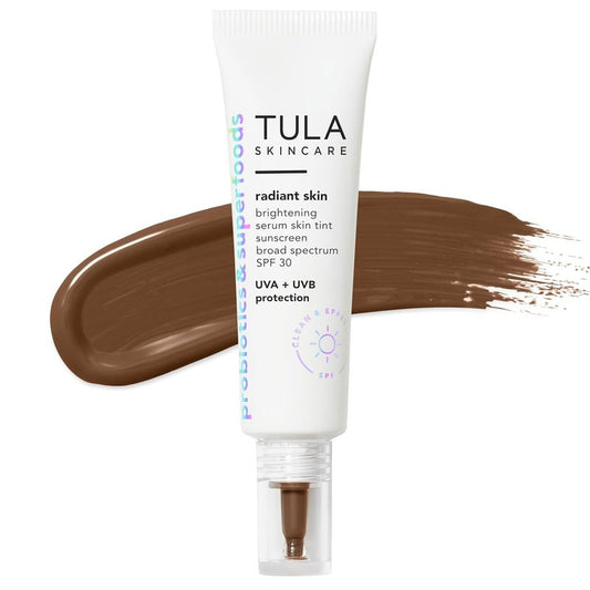 TULA Radiant Skin Brightening Serum Tint SPF 30 - Lightweight Facial Sunscreen | 1.0 fl. oz.