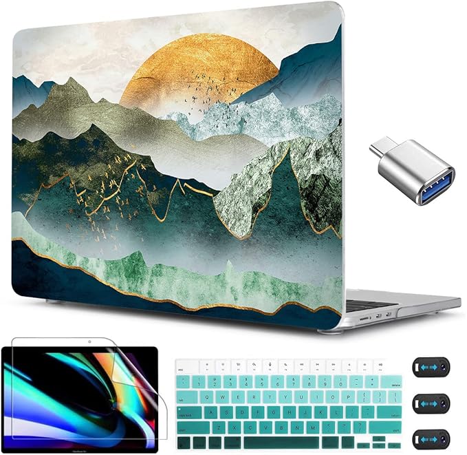 CISSOOK Case for MacBook Air 13.6 inch 2026 2025 2024 2022 Release A3449 A3240 A3113 A2681, Plastic Sunshine Mountain Scenery Cover for MacBook Air 13 M5 M4 M3 M2 Case with Keyboard Cover