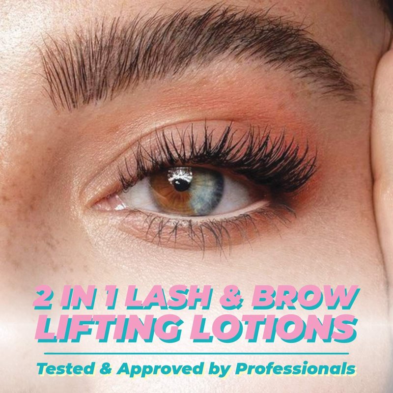 MIYA LASH 2 in 1 Brow Lamination & Lash Lift Lotion Set | Sachet Refill for Lash Lift Kit & Eyebrow Perm | Fast Acting 3-Step Lifting, Setting Lotions with Nutrition Serums | 10 Treatments | Salon Use