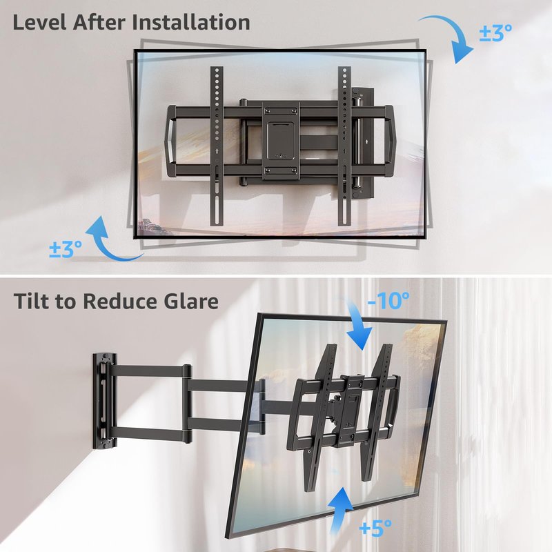 MOUNTUP Full Motion TV Wall Mount with 30” Extension & Tilt & Swivel for Most 42-75 Inch TVs, Long Arm TV Mount Corner Bracket Articulating Arm Mount, Max VESA 600x400mm and Up to 99 lbs, MU0057-L
