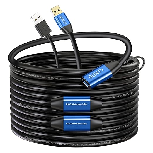 GGMTY USB 2.0 Type A Male to A Female Active Repeater Extension Cable 100 ft, High Speed 480 Mbps