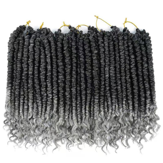 Senegalese Twist Crochet Braids - 12 Inch Synthetic Grey Hair Extensions for Black Women | 6 Packs T1B/Grey
