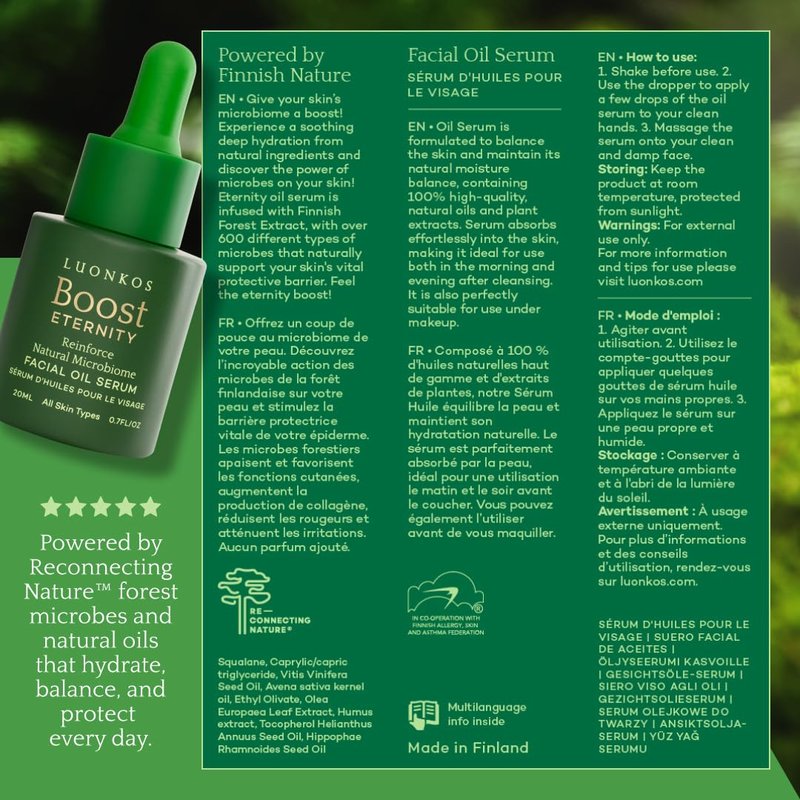 Eternity Facial Serum - Oil-Based Vitamin C Alternative for Women | Non-Greasy with Squalane, Sea Buckthorn & Nordic Microbes - 20ml