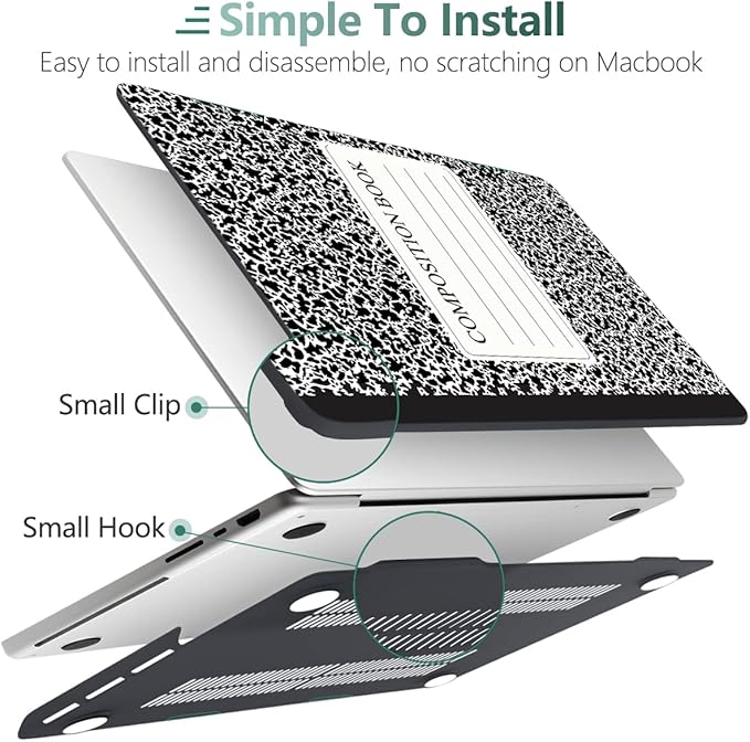 DONGKE Compatible with MacBook Pro 16 Inch Case (2026-2021 Release, M5 M4 M3 M2 M1 Pro/Max Chip), Plastic Hard Shell Cover with Keyboard Cover & Screen Protector for MacBook Pro 16", Composition Book