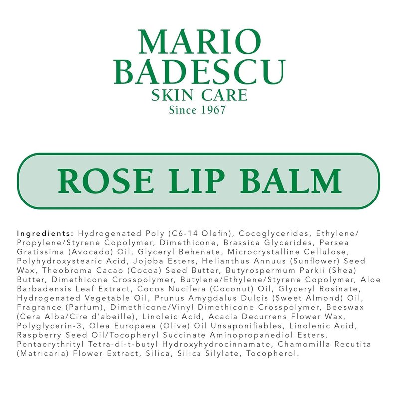 Mario Badescu Moisturizing Rose Lip Balm for Dry Cracked Lips, Infused with Coconut Oil and Shea Butter, Ultra-Nourishing Lip Care Moisturizer for Soft, Smooth and Supple Lips, 3 Pack