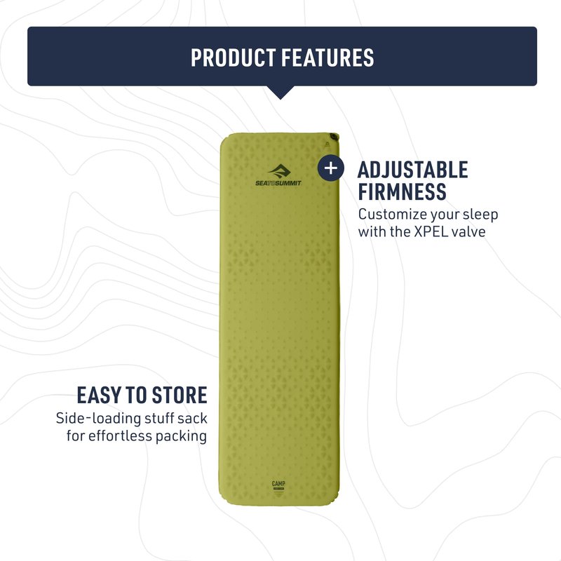 Sea to Summit Camp Self-Inflating Foam Sleeping Mat for Camping and Backpacking - Tapered - Regular (72 x 22 x 1.5 inches)