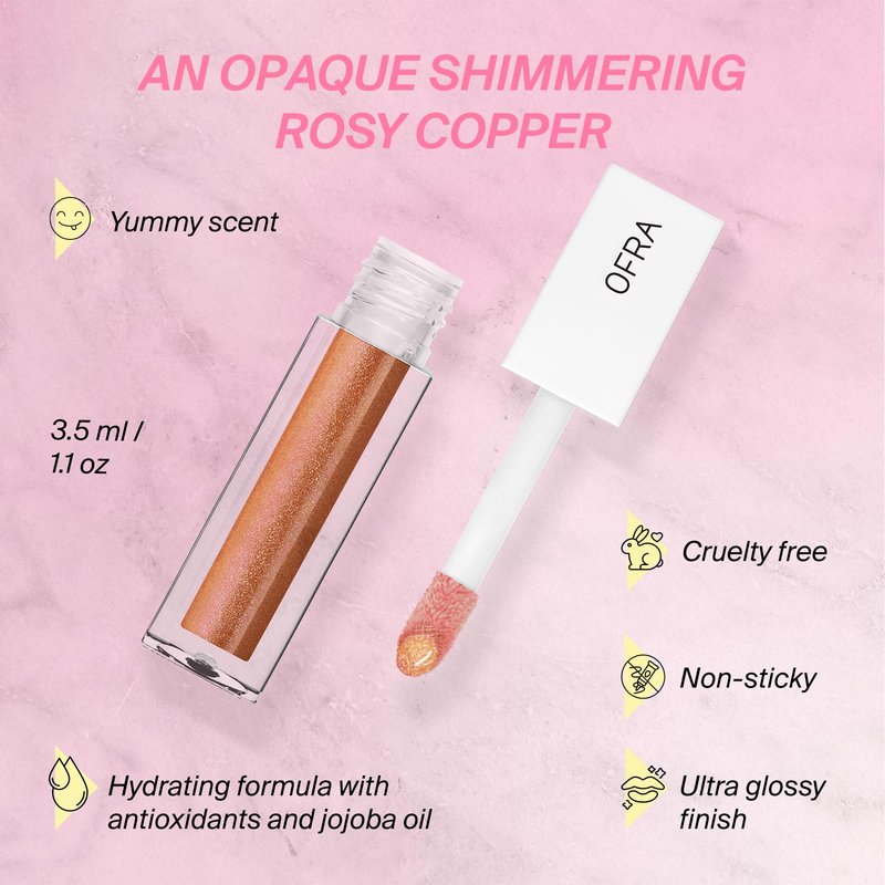 Ofra Lip Gloss - Myth | Non Sticky, Ultra-Glossy Lip Gloss | Long Lasting Formula for a Smooth, Hydrated Finish | 3.5ml/1.1oz