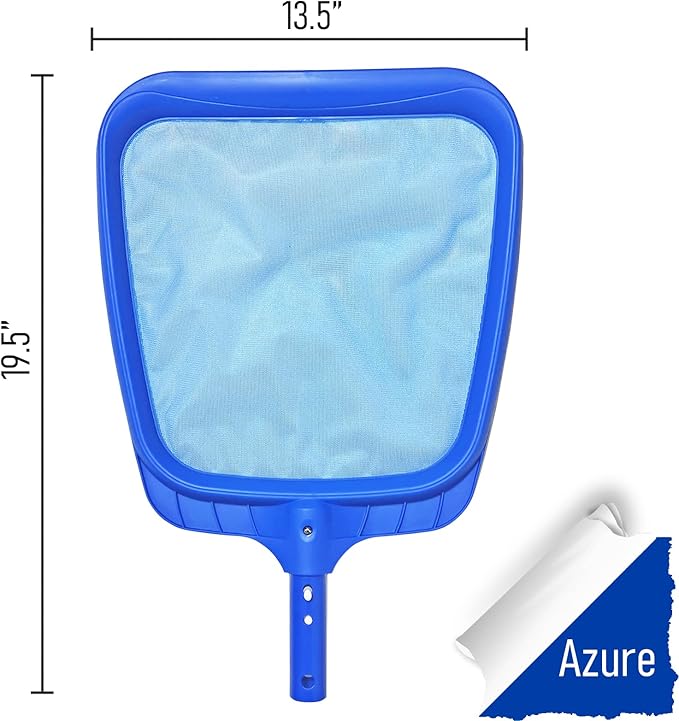 Poolvio Heavy Duty Swimming Pool Leaf Skimmer Net with Strong Reinforced Handle for Cleaning Swimming Pools, Hot Tubs, Spas and Fountains
