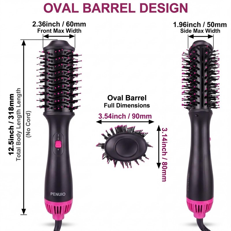Hair Dryer Brush Blow Dryer 4-in-1 Hot Air Styler, Blowout Brush Hair Dryer Styler & Volumizer with Ionic |Oval Large Barrel|Anti-frizz Blowout for Medium Long Hair [NOT for Short Hair] 3.5''