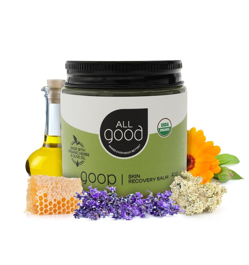 All Good Goop Organic Skin Care Recovery Balm - All Purpose Ointment w/Calendula, Lavender, Beeswax - Chafing Cream, Dry Skin Salve, Cracking Lip Moisturizer - Soothes, Hydrates & Calms - 4oz