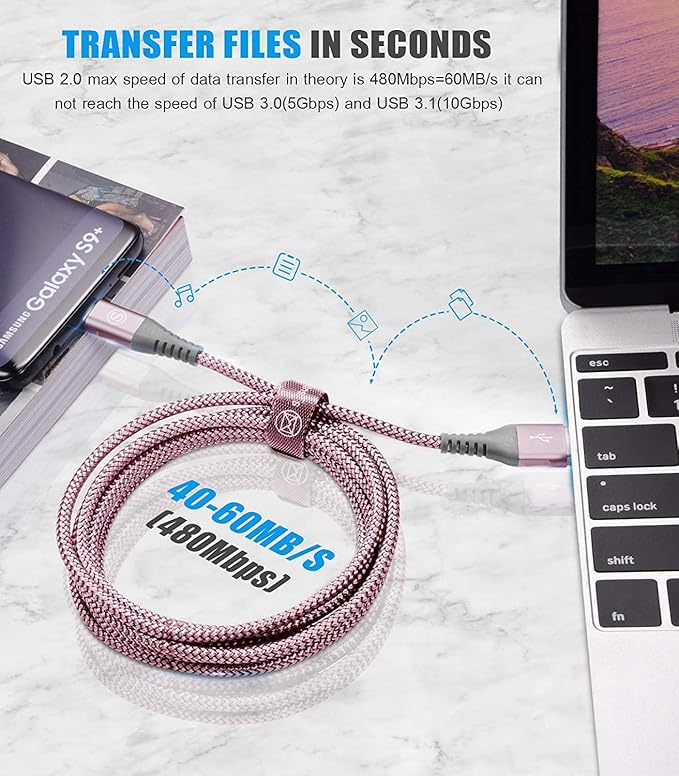 sweguard USB Type C Charger Cable [3-Pack,10ft+6.6ft+3.3ft] iPhone 17 Charger Nylon Braided Cord for iPhone 17 16 15 Pro Max Samsung Galaxy S26 S25 S24 S23 S22 S21 S20 Note 20 10 A53 A54 Pixel LG Moto