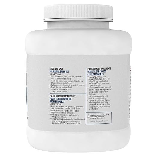Diversey Beer Clean Glass Cleaner, Unscented, Powder, 4 Lb. Container