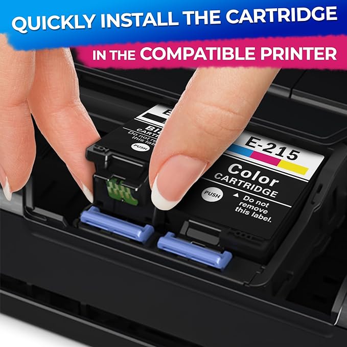 5-Pack Printer Ink Cartridges – 215 Ink Cartridges 3 Black and 2 Tri-Color | Easy-to-Install Inkjet Printer Cartridge Replacements | Sharp Text & Vivid Colors, Combo Pack for Home & Office Printing
