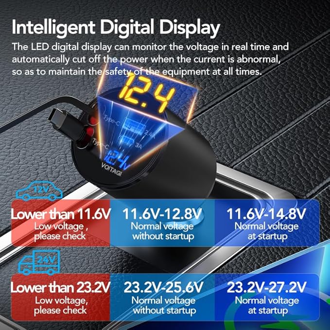Retractable Car Charger, 4 in 1 Super Fast Car Phone Charger 60W, 2 Retractable Cables and 2 USB Ports Car Charger Adapter,Compatible with iPhone 17/16/15/14/13/12/11,Air-Pods Pro 3/4,Galaxy,Pixel