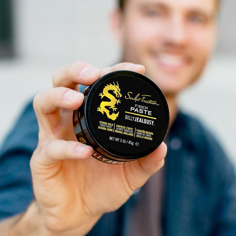 Billy Jealousy Sculpt Friction Fiber Hair Paste for Men, Adds Volume & Texture with Touchable Hold & Low Shine, Hair Product for Fine or Thinning Crown, 3 Oz