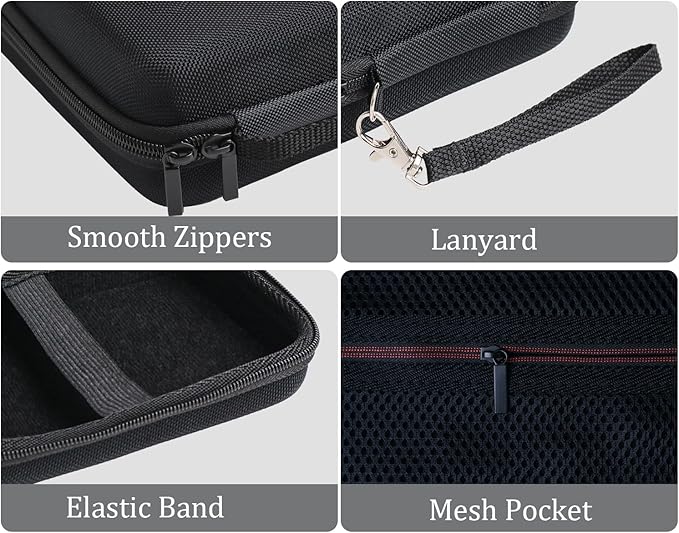 inDomit Labels Printer Case Compatible with Nelko P21/TYPONOS P21/Niimbot D11/Phomemo D30 D35/JADENS D11/ORGBRO X1 X3 S001 Label Maker Machine, Mesh Pocket for Label Printer Tape Accessories