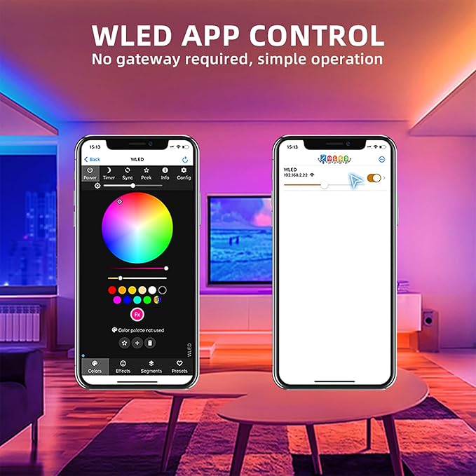 WeGoIOT ESP32 Ultra-Thin WLED Digital Light Strip Controller with Mic Sound Mode DC5-24V RGB IC Digital Dynamic Light WS2811 WS2812B SK6812 SM16703P Flexible DIY FCOB Addressable LED Strip