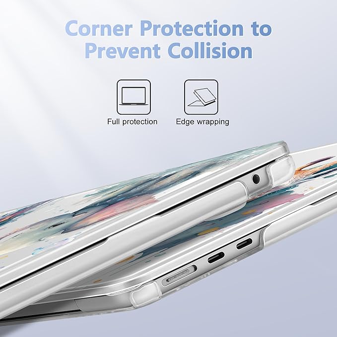 Lepeoac Case for 2026/2025/2024/2023 MacBook Air 15-inch Laptop Release M5 A3448 /M4 A3241 /M3 A3114 /M2 A2941, Stylish Protective Hard Shell Cover for MacBook Air 15.3 inch - Elephant & Giraffe
