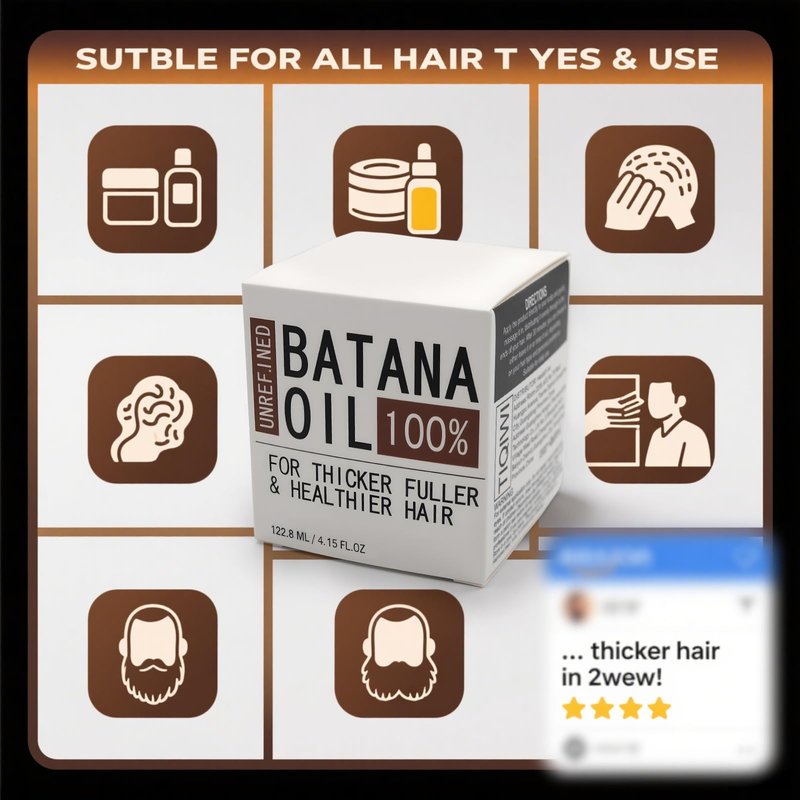 Unalakleet 100% raw batana oil for hair growth - Natural hair care with pleasant smell & good texture, also contains pumpkin seed oil & coffee for enhanced results