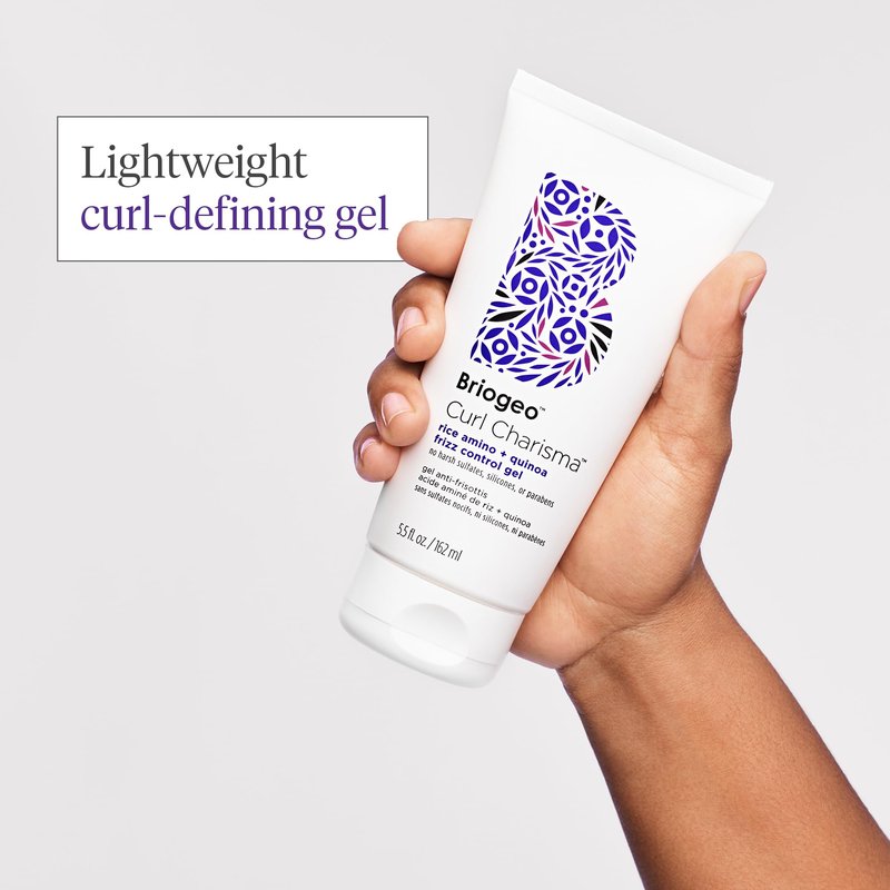 Briogeo Curl Charisma Rice Amino + Quinoa Frizz Control Gel | Curl Defining Styler for Wavy, Curly & Coily Hair Textures | Medium Hold | Vegan & Cruelty-Free | 5.5 fl oz