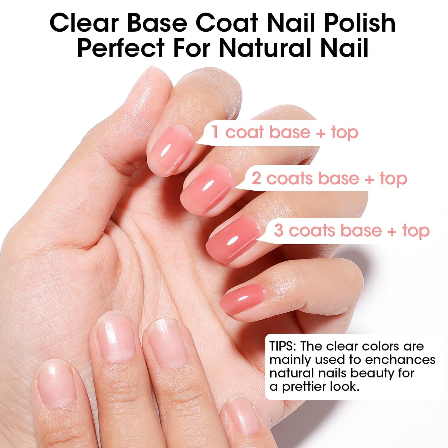 GELLEN 4-In-1 Illuminating Nail Concealer Base Coat Polish Dusty Rose Pink, Sheer Nail Strengthener Ridge Filler for Nails, Calcium Formula Smoothes Strengthens Nails, Quick Dry, Hema Free, Non-toxic