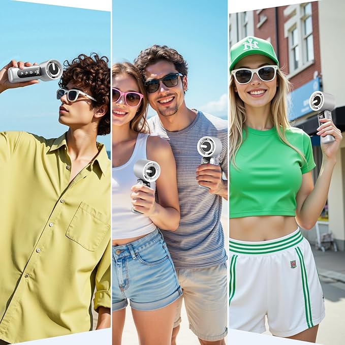 AGEYOU Portable Handheld Mini Fan,Speed(1-100) Adjustable Turbo Personal Fan,4000mAh Battery Rechargeable,AI Digital Display,Gifts for Women Men Camping Travel Summer Outdoor
