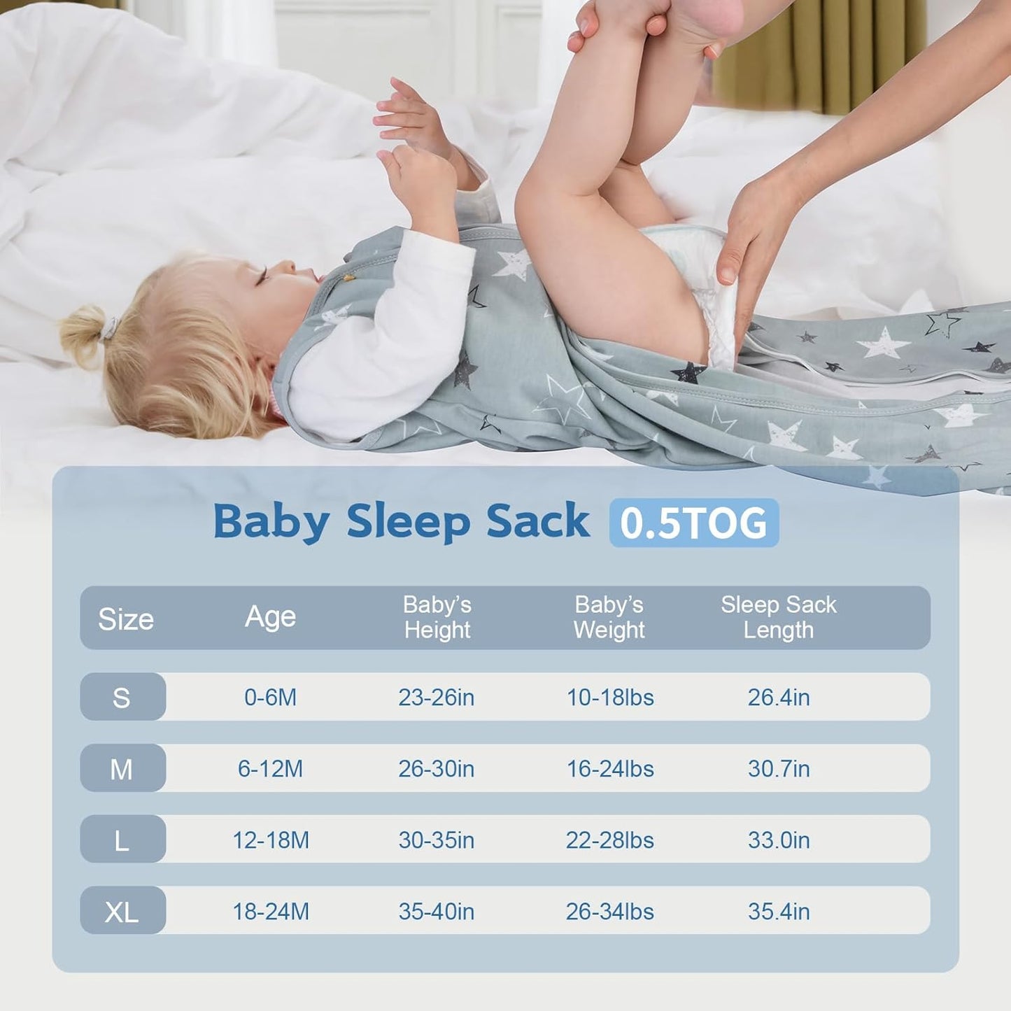 Skiennix Baby Sleep Sack | 100% Cotton Wearable Blanket for 6-12 Months | 3-Pack Lightweight Design