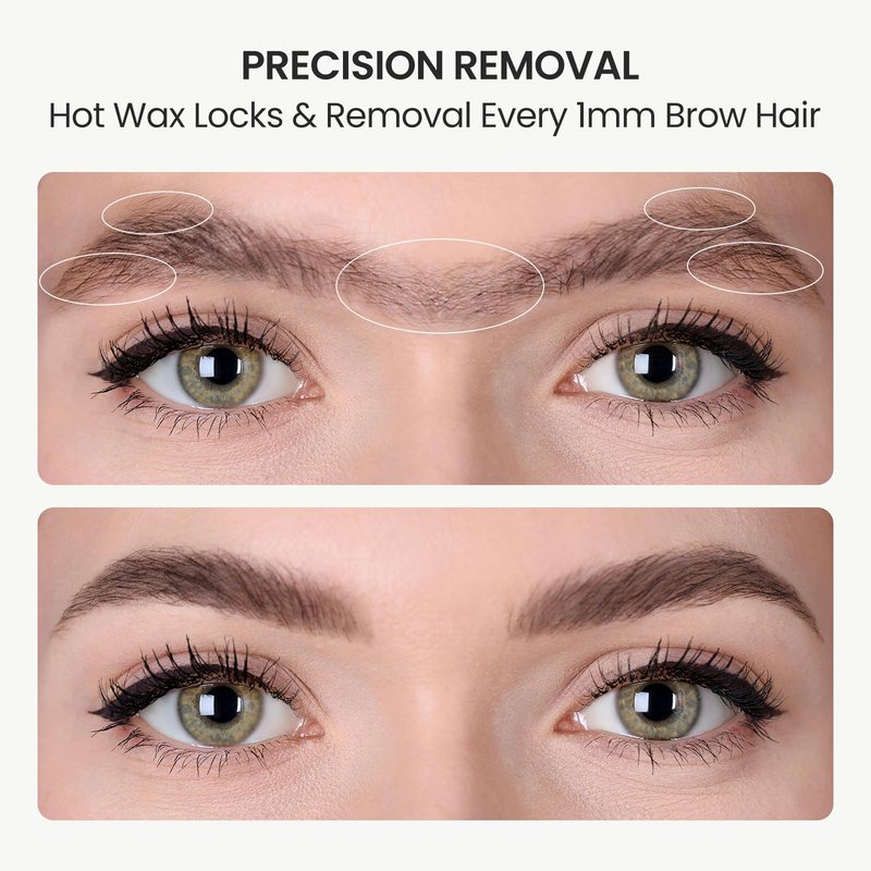 Mini Eyebrow Wax Kit for Women, Wax for Eyebrows Hair Removal, 26 Eye brow Waxing Sticks, 100g Brow Waxing Beads, USB Fast Heat, Smart Constant Temp, Travel or Home Use