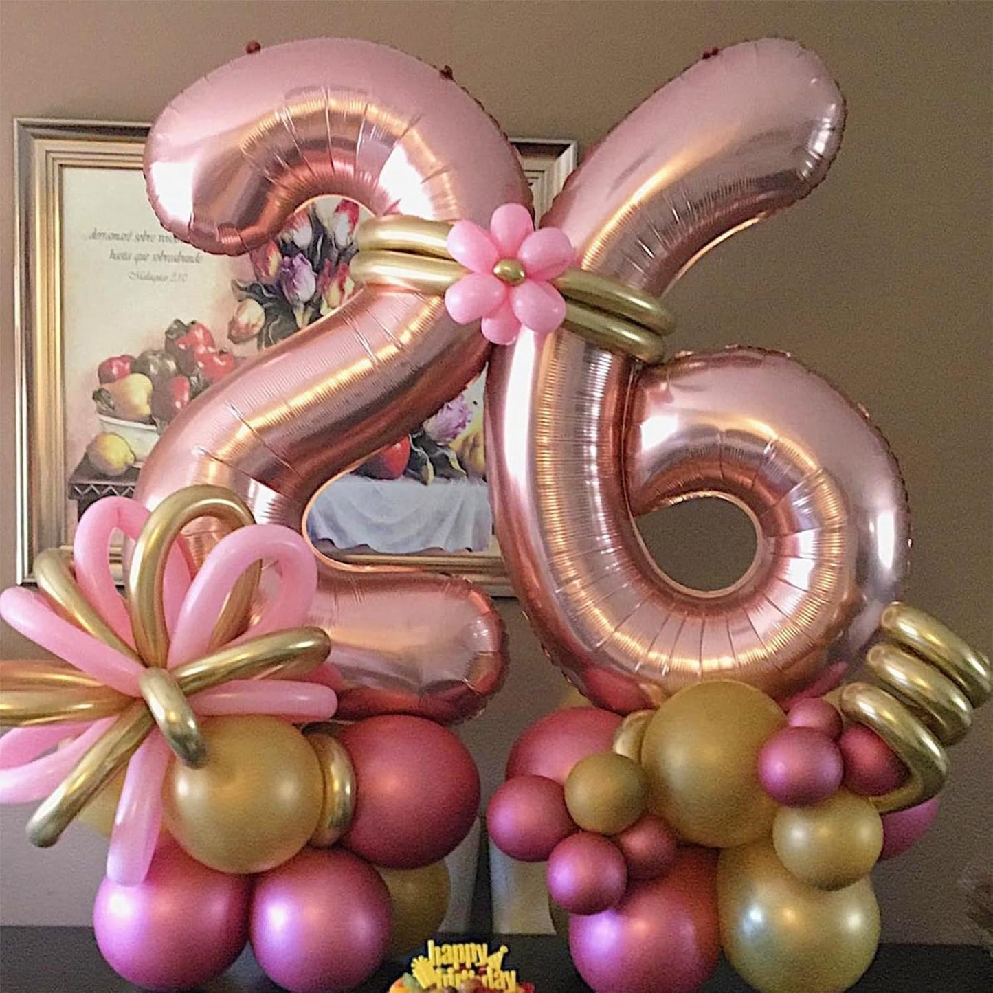 Rose Gold Foil Balloon Number 6 - 40'' Giant Self-Inflating Helium Balloon for Birthday & Graduation Celebrations