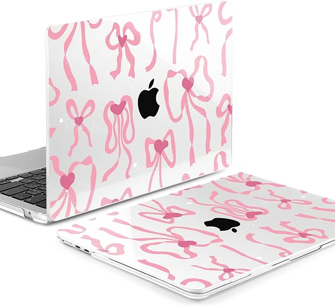 MEEgoodo for M5/M4/M3/M2 MacBook Air 15 inch Case 2026 2025 2024 2023, Case Fit Model (A3448/A3241/A3114/A2941) for MacBook Air 15.3 inch, Coquette Ribbon Bow