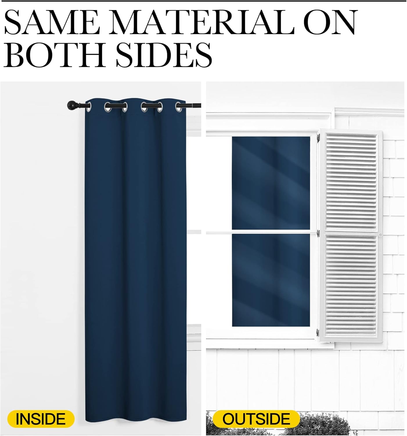 NICETOWN Blackout Curtain Panels - Thermal Insulated Grommet Drapes for Basement | Moroccan Blue, 34x54" (1 Pair)