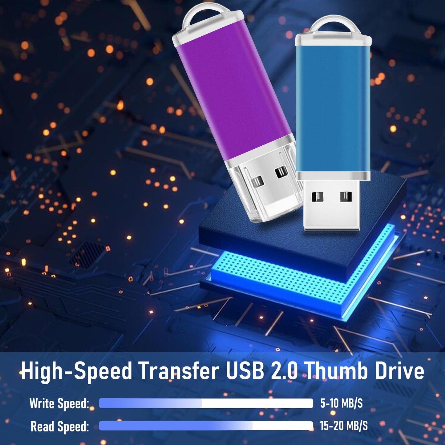 Thumb Drive 2GB USB Flash Drive 20 Pack Nicepicten Jump Zip Drive USB 2.0 Flash Drives 2GB Memory Stick with Lanyard & Label - Mixcolor