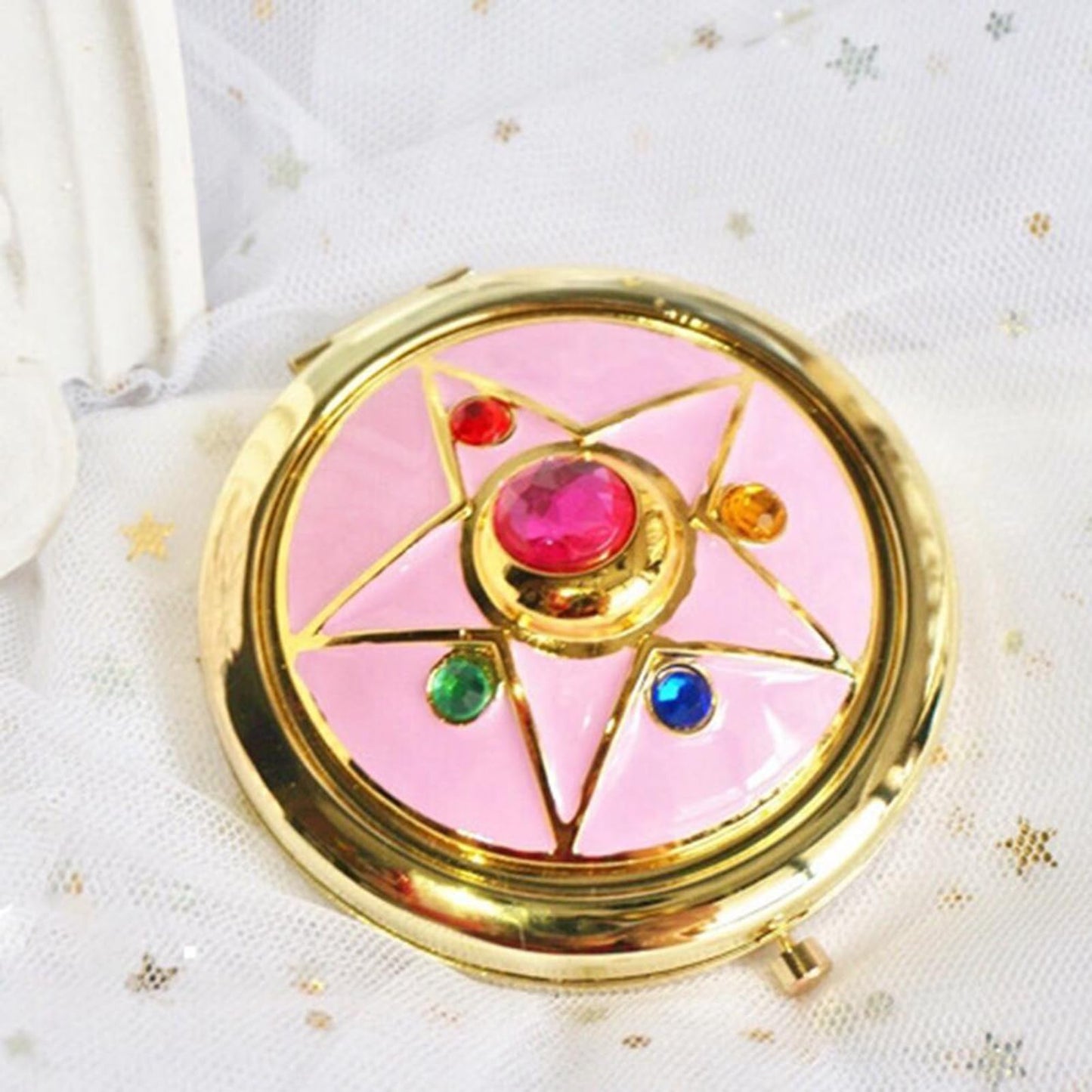 YFSAN Travel Compact Mirror, Anime Makeup Star Foldable Mirrors, Cosplay Prop, Portable Pocket Cosmetic Makeup Folded Mirror for Women Girls Friends (7cm)