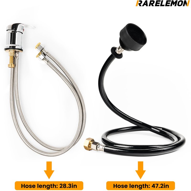 Professional Beauty Salon Shampoo Sink Bowl Faucet and Sprayer Kit with Vacuum Breaker and Flexible Spray Hose - Chrome Finish