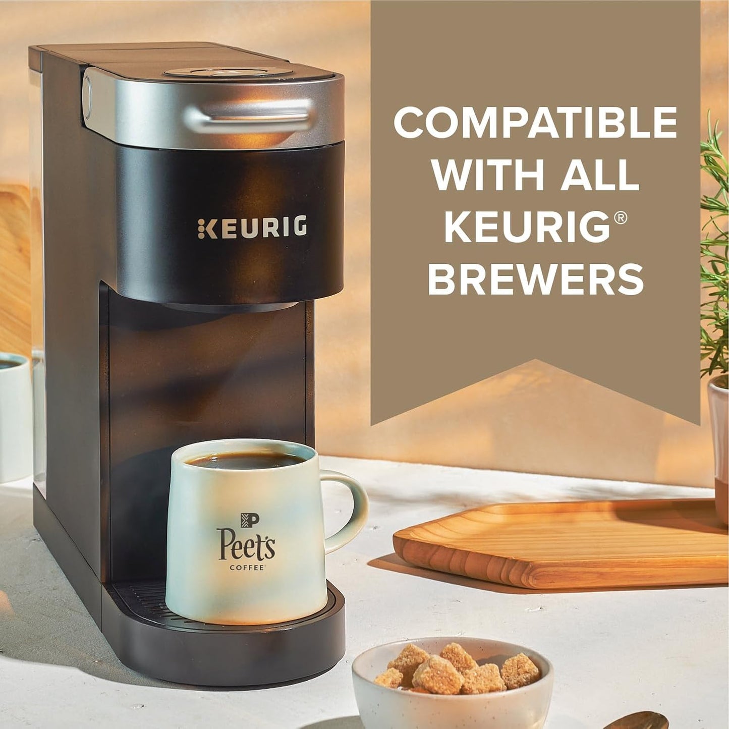 Peet's Coffee Medium Roast K-Cup Pods | 100% Arabica Single Origin Brazil - 88 Count (4 Boxes of 22 Pods)