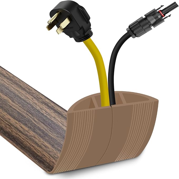 JAHOMFAI Floor Cord Cover 10FT Cord Covers for Wires on Floor Protect Wires & Prevent Trip Hazards, Easy to Cut for Home, Office, School, Concerts, Cavity W0.6in x H0.32in
