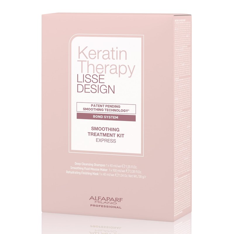 ALFAPARF MILANO Home Keratin Hair Treatment - Lisse Design Express Brazilian Hair Straightening and Smoothing - Formaldehyde Free - Sulfate Free