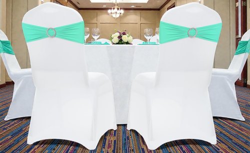 MDS Spandex Chair Sashes - Universal Fit Elastic Stretch Bows with Buckle Slider | Sea Green - Pack of 250