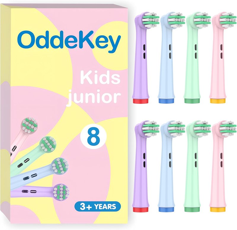 Kids Replacement Toothbrush Heads - Extra Soft for Gentle Care | Compatible with Braun Oral-B | 8 Count, Ages 3-12