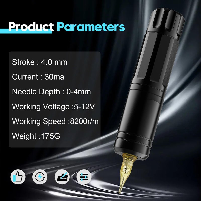 Tattoo Kit for Beginners Tattoo Gun Kit, Rotary Tattoo Pen Kit, Complete Tattoo Machine kit, Pro Tattoo Cartridge Needles Transfer Papers for Tattoo Supplies(Black, CTG002)