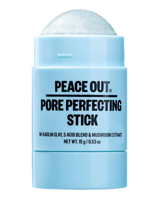PEACE OUT Pore Perfecting Stick With Kaolin Clay to Clear Clogged Pores, Exfoliating Face Cleanser with Glycolic and Salicylic Acids, Draw Out Dirt & Oil (0.53 oz)