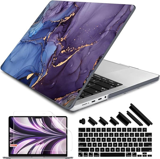 DONGKE Compatible with MacBook Pro 16 Inch Case (2026-2021 Release, M5 M4 M3 M2 M1 Pro/Max Chip), Plastic Hard Shell Cover with Keyboard Cover & Screen Protector for MacBook Pro 16", Abstract Marble