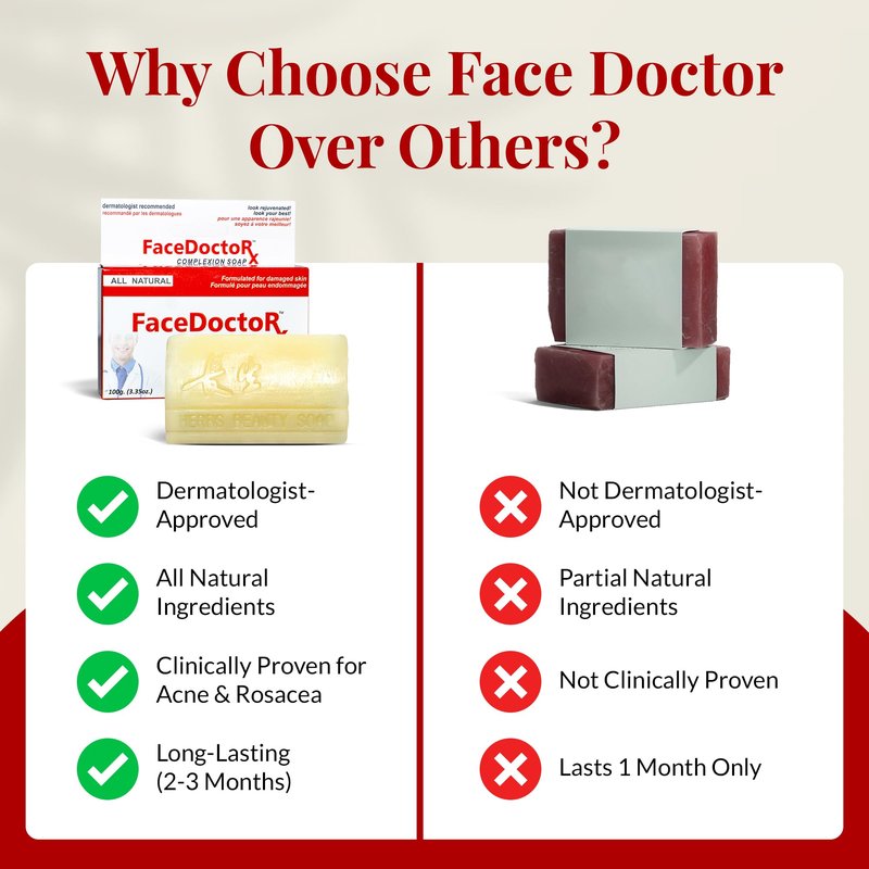 FACEDOCTOR Complexion Bar Soap | Acne & Rosacea Treatment with Sea Buckthorn Oil | Award Winning Face, Body & Back Pimple Wash | Gentle Skin Care Cleanser for Sensitive, Oily & Dry Skin | Men & Women