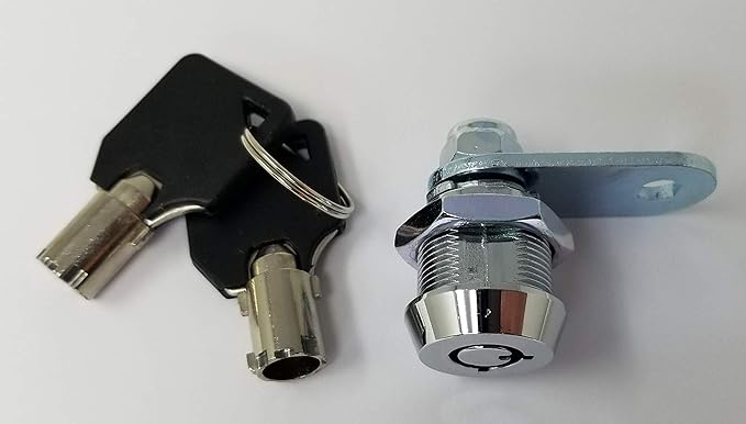 Admiral Locks Tubular Cam Lock, Keyed Alike Removable Key RV Compartment Storage Lock Cabinet Locks (Chrome Pack of 1, 5/8 Inch 90°)