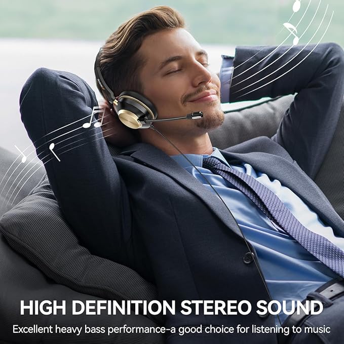 Wantek Headset with Mic, USB Headset with Microphone, Computer Headset with Noise Cancelling Microphone for Laptop PC, Mute in-line Controls