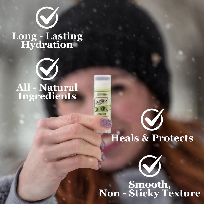 Dr. Doug’s Lip Logic All-Natural Lip Balm Duo (2-Pack) | Hydrating Lip Care with Zinc for Sun Protection | Soothes, Moisturizes, and Shields Lips | Portable, Non-Toxic Formula for Sensitive Skin