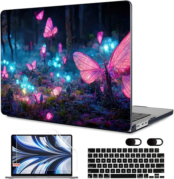 MEEgoodo Case for M5/M4/M3/M2 MacBook Air 13 inch 2026 2025 2024 2022, Fit Model A3449/A3240/A3113/A2681, Case Compatible with MacBook Air 13.6-inch, Fantasy Forest