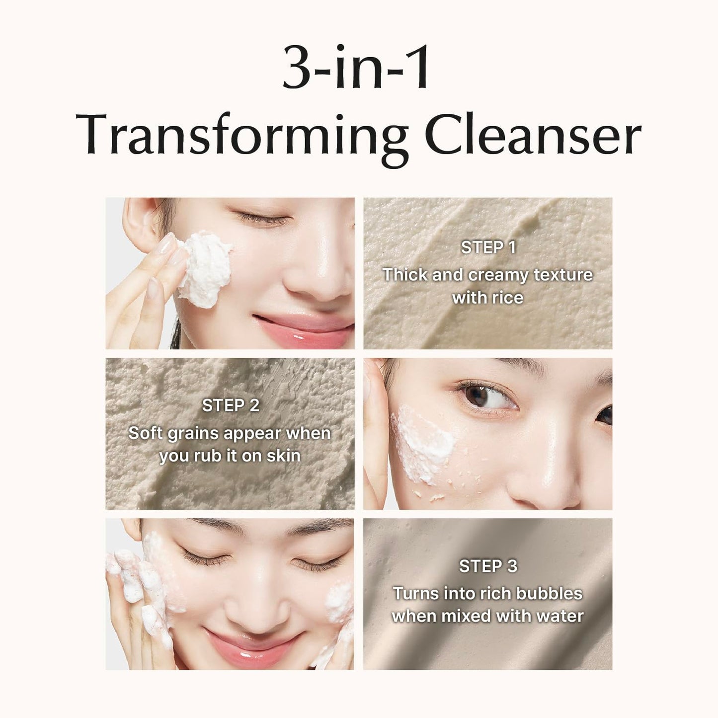 SU:M Secret Rice Nuruk Daily Exfoliating Cleanser (4.23 fl oz) - Korean Skincare Gentle Scrub Foam Cleanser with Rice Nuruk Extract, PHA, and Melting Ceramide for Hydration and Smooth Skin.