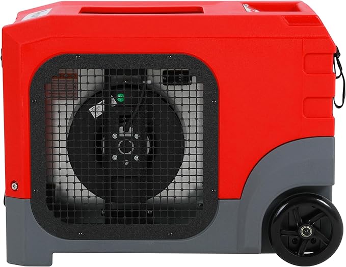 Mounto MOUNTO 268Pints LGR Commercial Compact Dehumidifier with Pump and Drain Hose, LGR Portable Dehumidifier with wheels for Home, Basements, Garages, and Job Sites (Red)