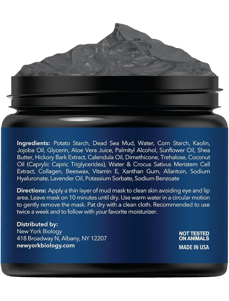 Dead Sea Mud Mask for Face & Body - Spa Quality Pore Refiner with Stem Cell & Collagen | Natural Skincare for Oily Skin | 4 oz